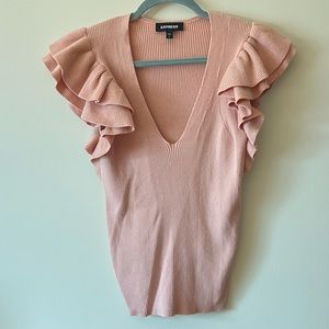 Express pink puff sleeve shirt.